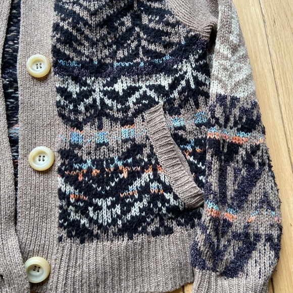 Free People Pattern Wool Sweater Cardigan - Picture 2 of 6